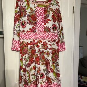 Vibrant Floral Long Sleeve Dress